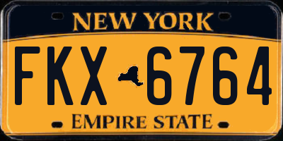 NY license plate FKX6764