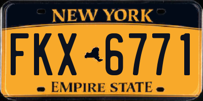NY license plate FKX6771