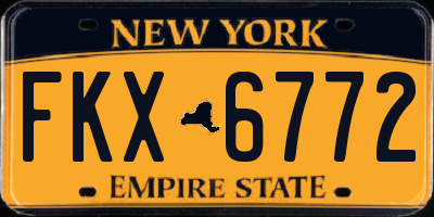 NY license plate FKX6772