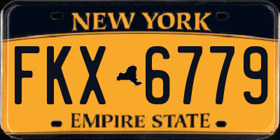 NY license plate FKX6779