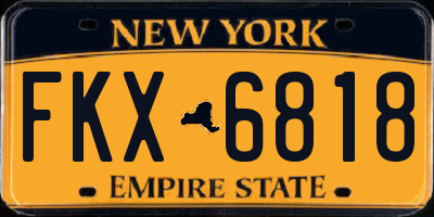 NY license plate FKX6818