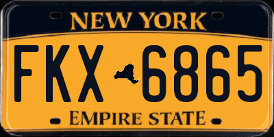 NY license plate FKX6865