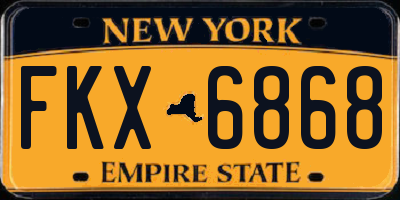 NY license plate FKX6868