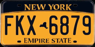 NY license plate FKX6879