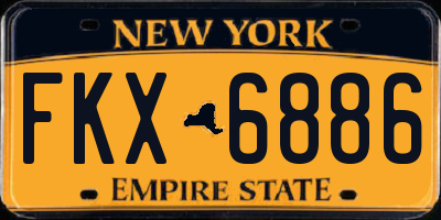 NY license plate FKX6886