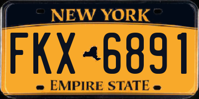 NY license plate FKX6891