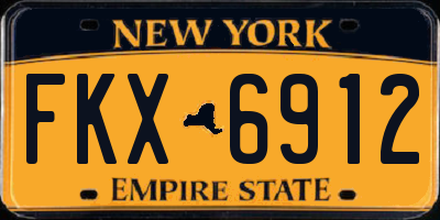 NY license plate FKX6912