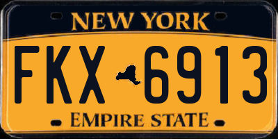 NY license plate FKX6913