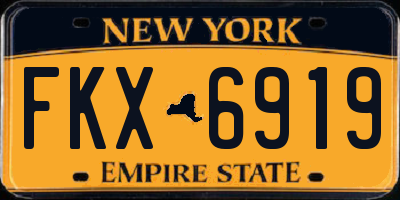 NY license plate FKX6919