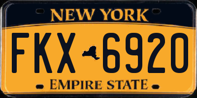 NY license plate FKX6920