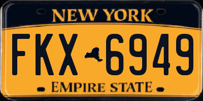 NY license plate FKX6949