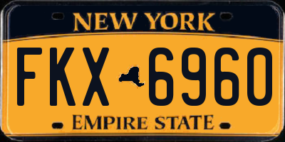 NY license plate FKX6960