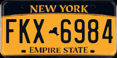 NY license plate FKX6984