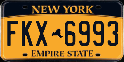 NY license plate FKX6993