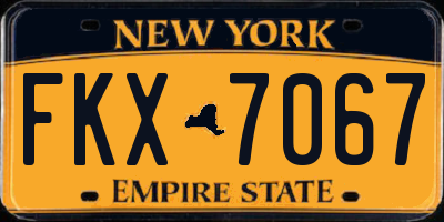 NY license plate FKX7067