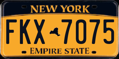 NY license plate FKX7075