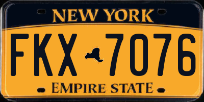 NY license plate FKX7076