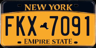 NY license plate FKX7091