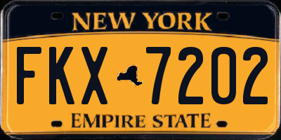 NY license plate FKX7202