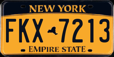 NY license plate FKX7213