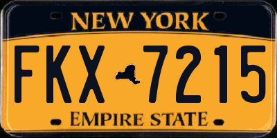 NY license plate FKX7215