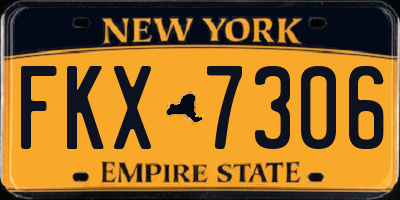 NY license plate FKX7306