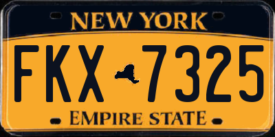 NY license plate FKX7325