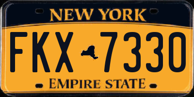 NY license plate FKX7330