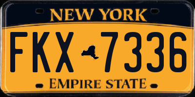 NY license plate FKX7336