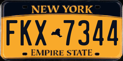 NY license plate FKX7344
