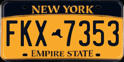 NY license plate FKX7353
