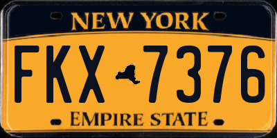NY license plate FKX7376