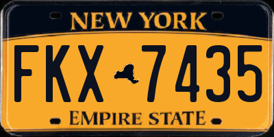 NY license plate FKX7435