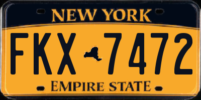 NY license plate FKX7472
