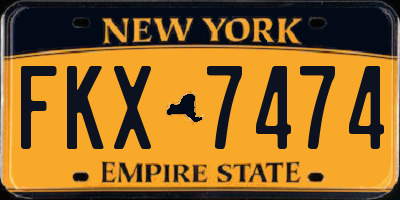 NY license plate FKX7474