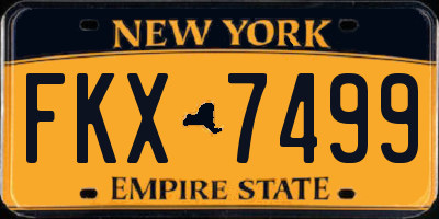 NY license plate FKX7499