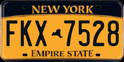NY license plate FKX7528