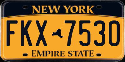 NY license plate FKX7530