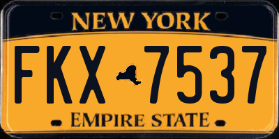 NY license plate FKX7537