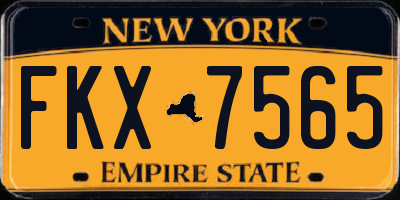 NY license plate FKX7565
