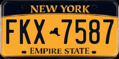 NY license plate FKX7587