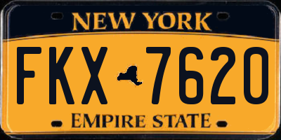 NY license plate FKX7620