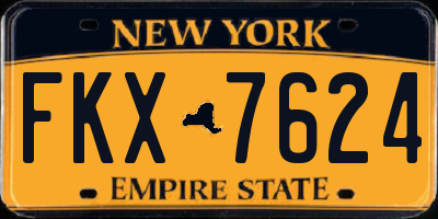 NY license plate FKX7624