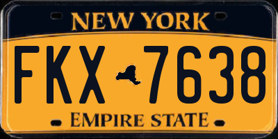 NY license plate FKX7638