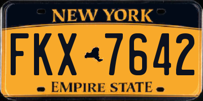 NY license plate FKX7642