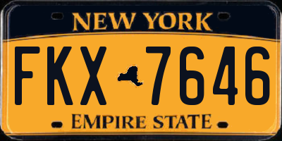 NY license plate FKX7646