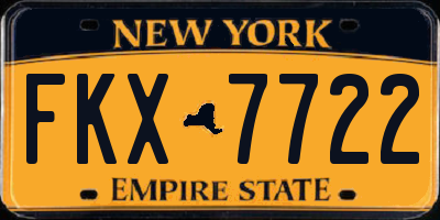 NY license plate FKX7722