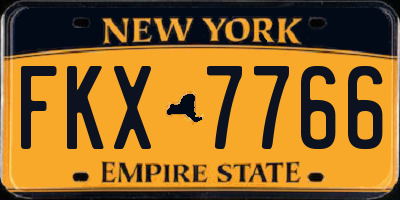 NY license plate FKX7766