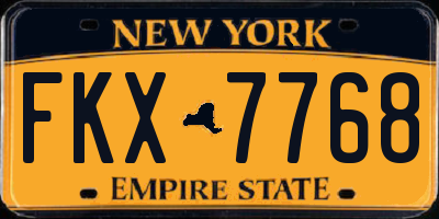 NY license plate FKX7768