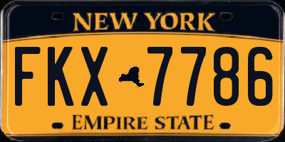 NY license plate FKX7786